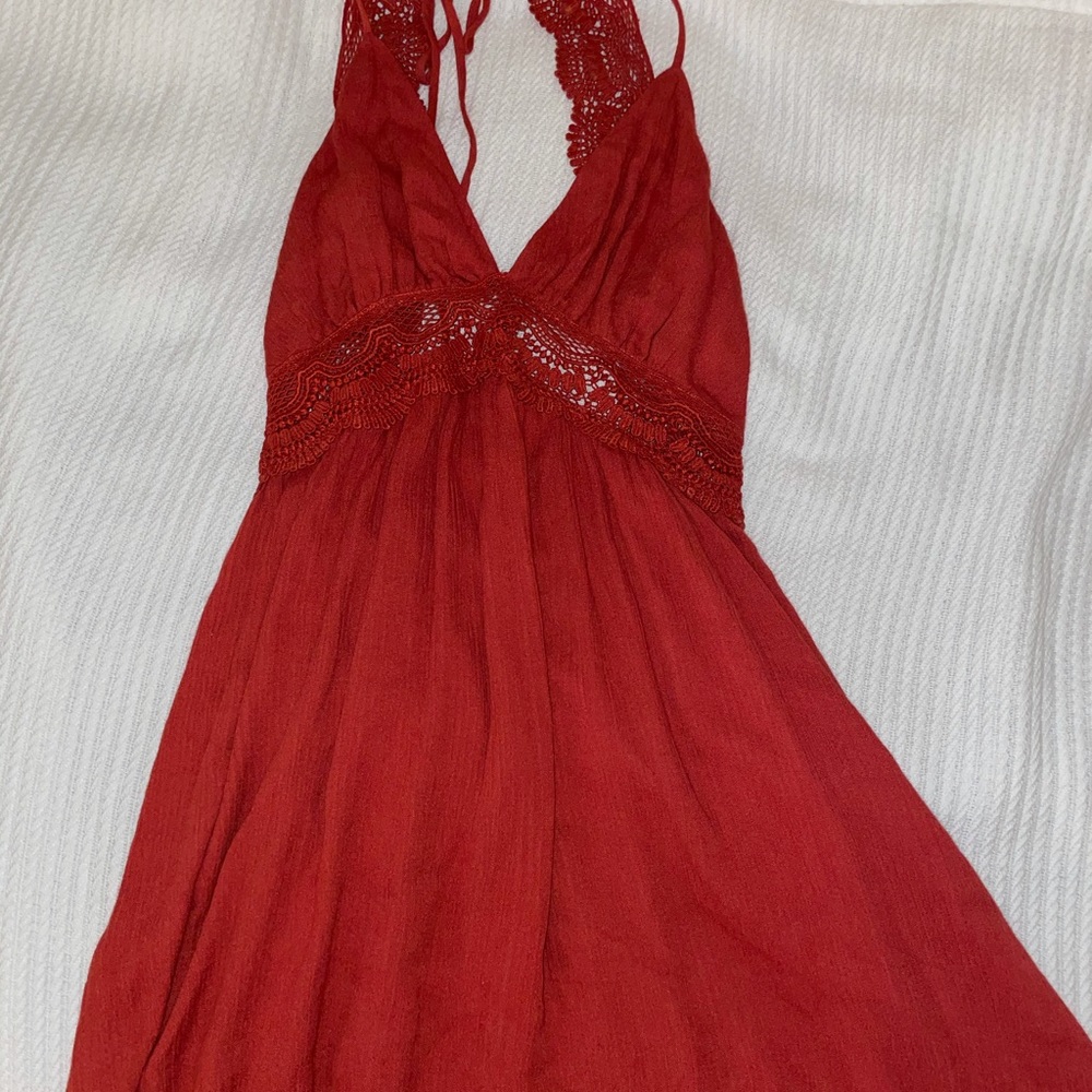 Lulus open back lace mini dress
